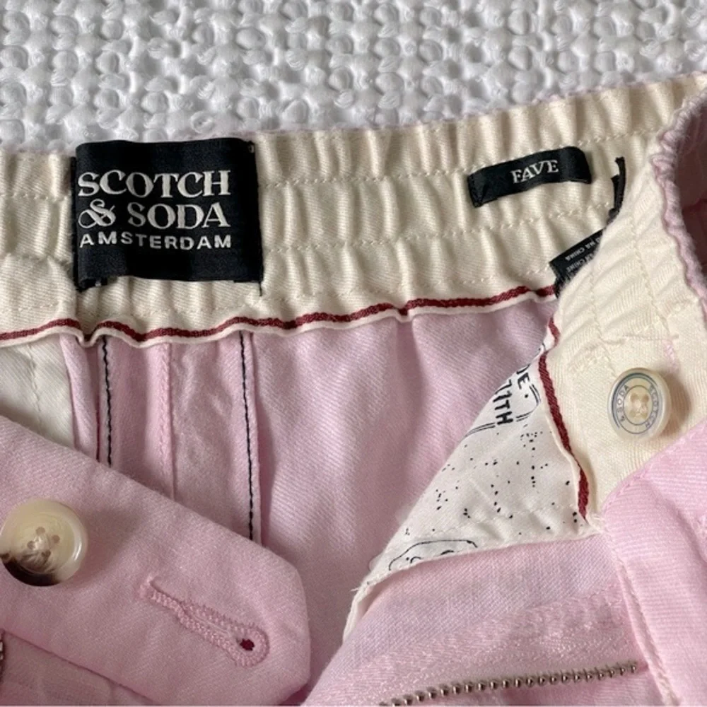 Scotch & Soda Fave Linen Cotton Bermuda Shorts Regular Fit Mens Small NWT Pink